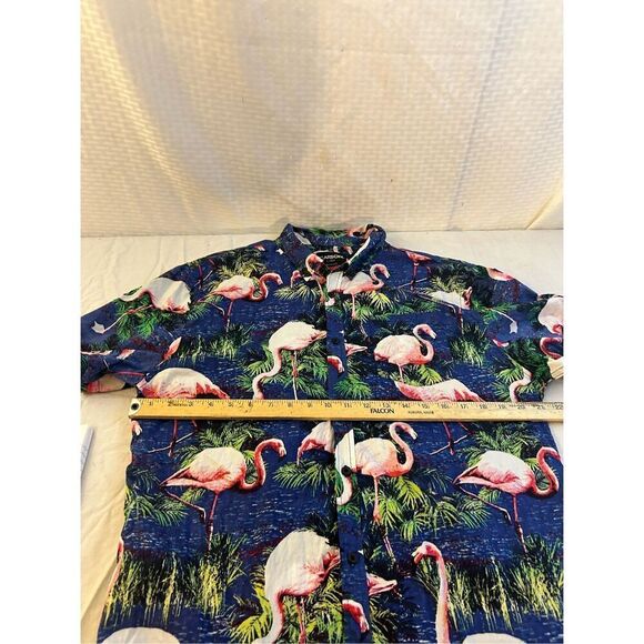 Carbon Hawaiian shirt pink flamingo birds xl rn#70829 - Picture 5 of 6
